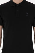 Men's Regular Fit Polo Neck Black Basic T-Shirt
