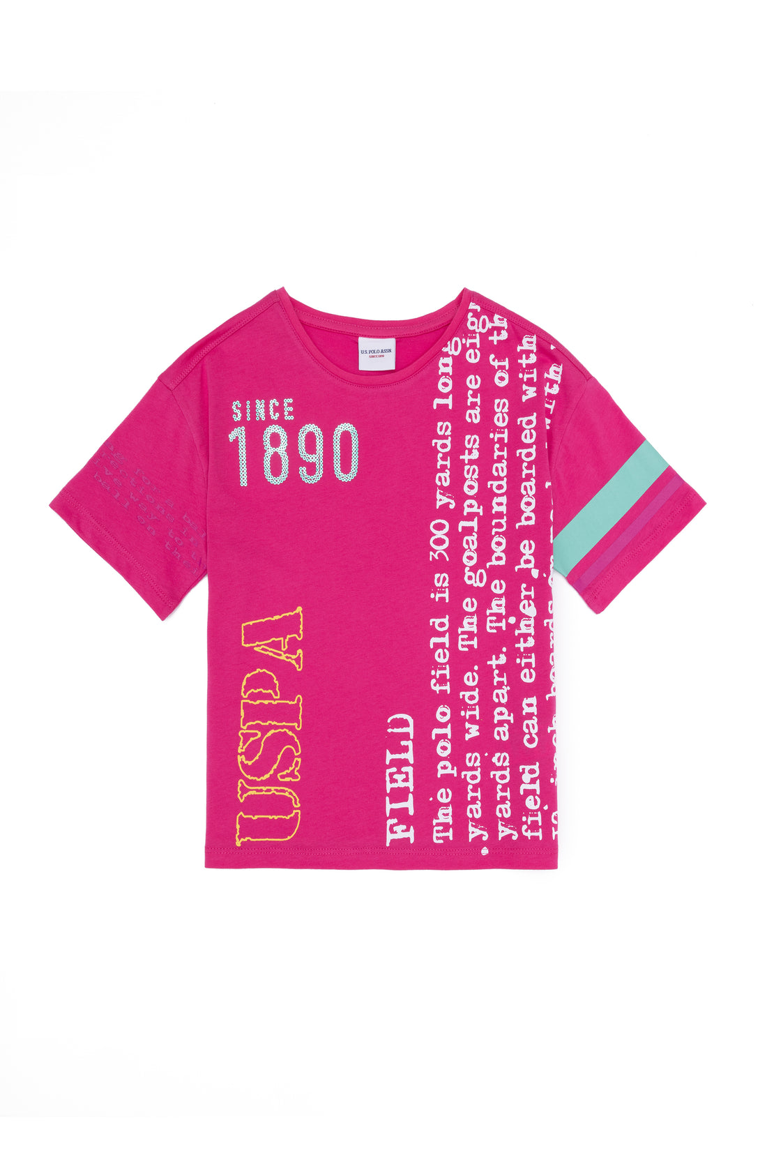 Kids Fuchsia Crew Neck T-Shirt