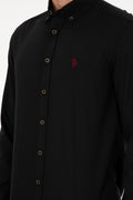 Men's Black Long Sleeve Basic Shirt