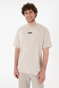 Men's Oversize Fit Crew Neck Stone T-Shirt