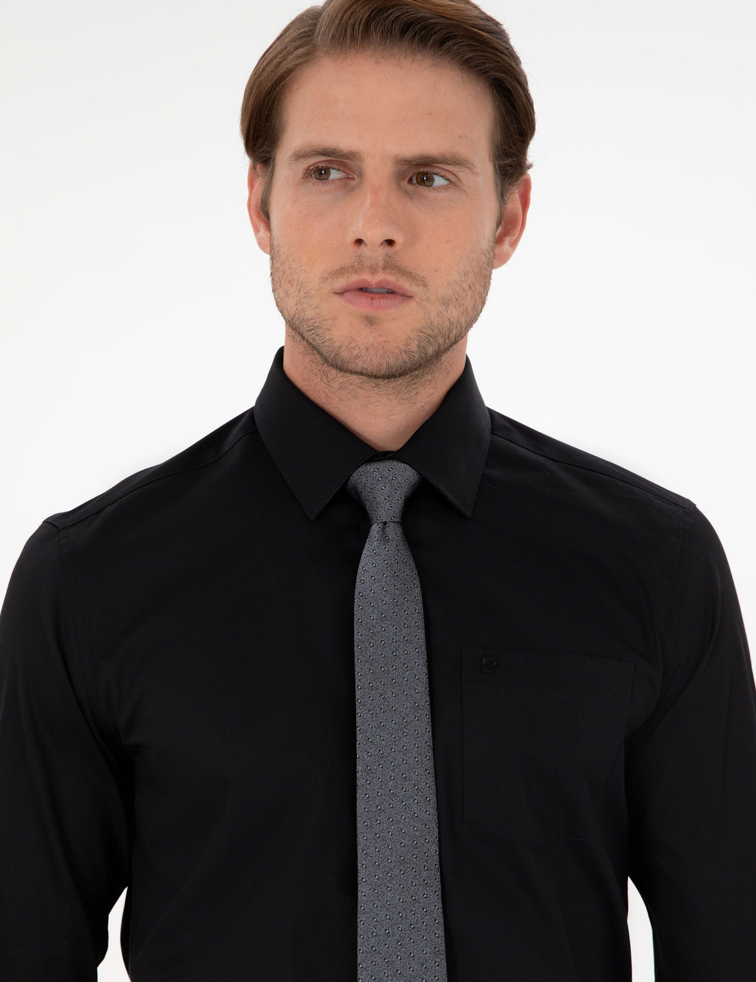 Black Regular Fit Long Sleeve Basic Shirt