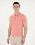 Red Slim Fit Buttoned Polo Neck Knitwear T-Shirt