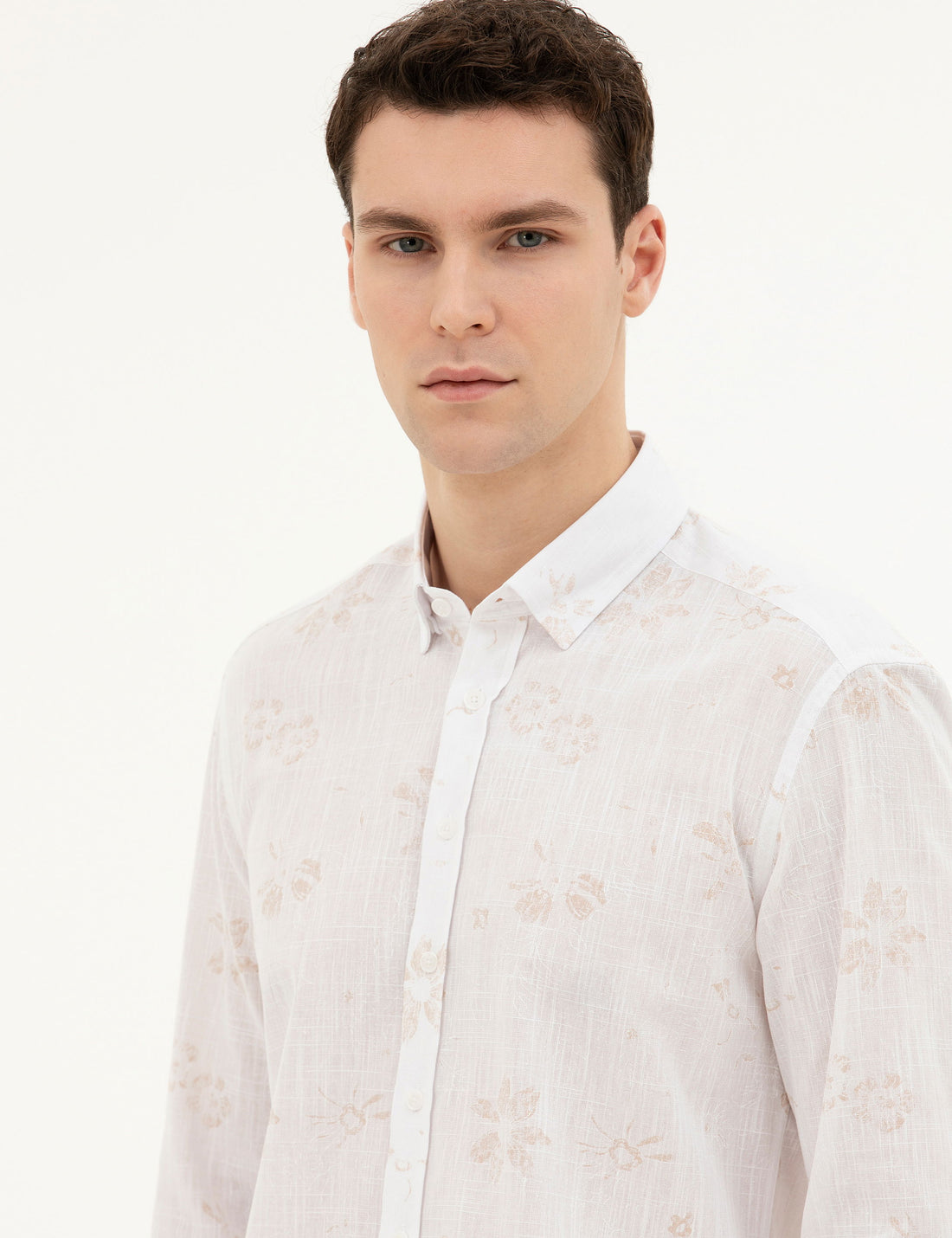 Beige Regular Fit Long Sleeve Shirt