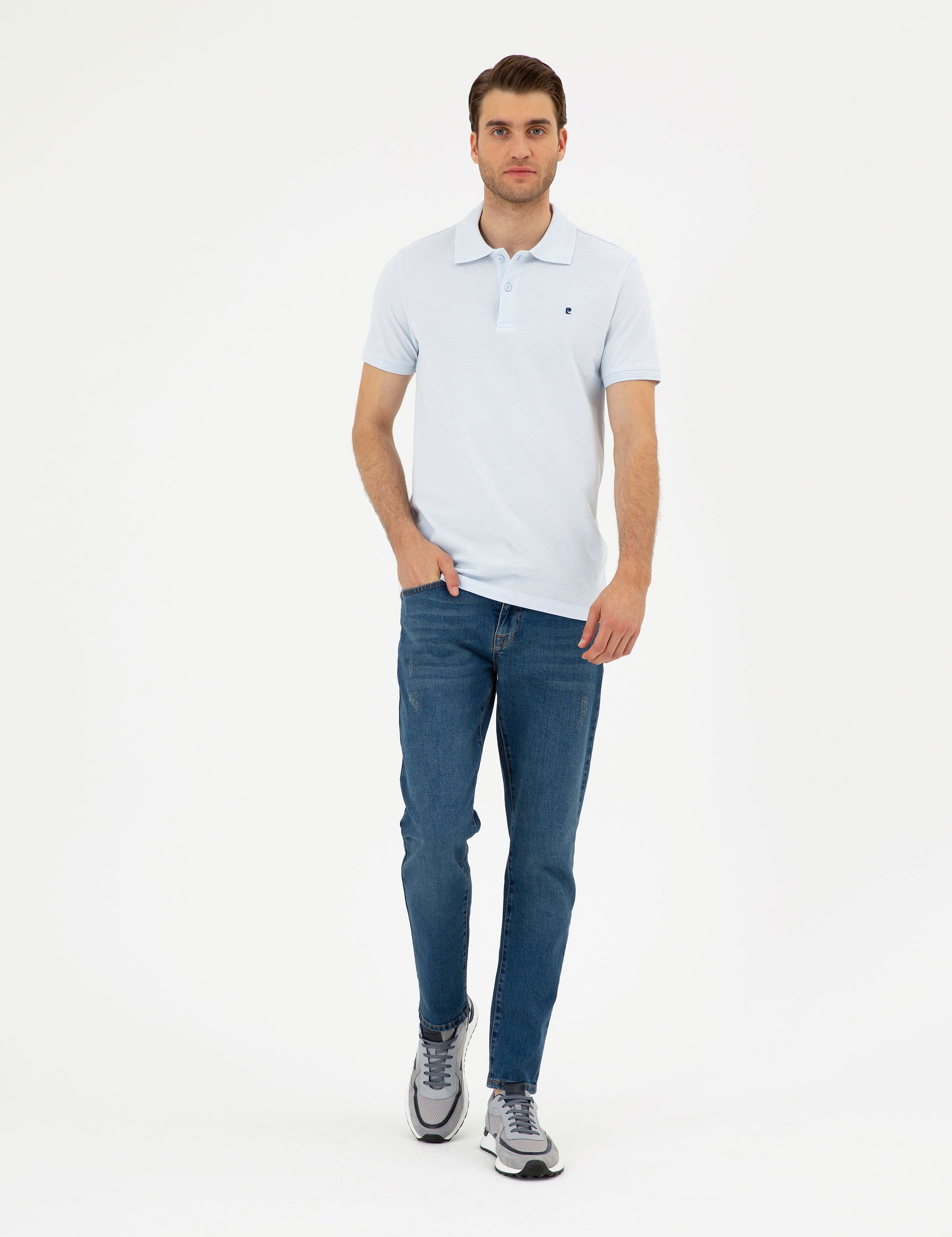 Light Blue Slim Fit Basic T-Shirt