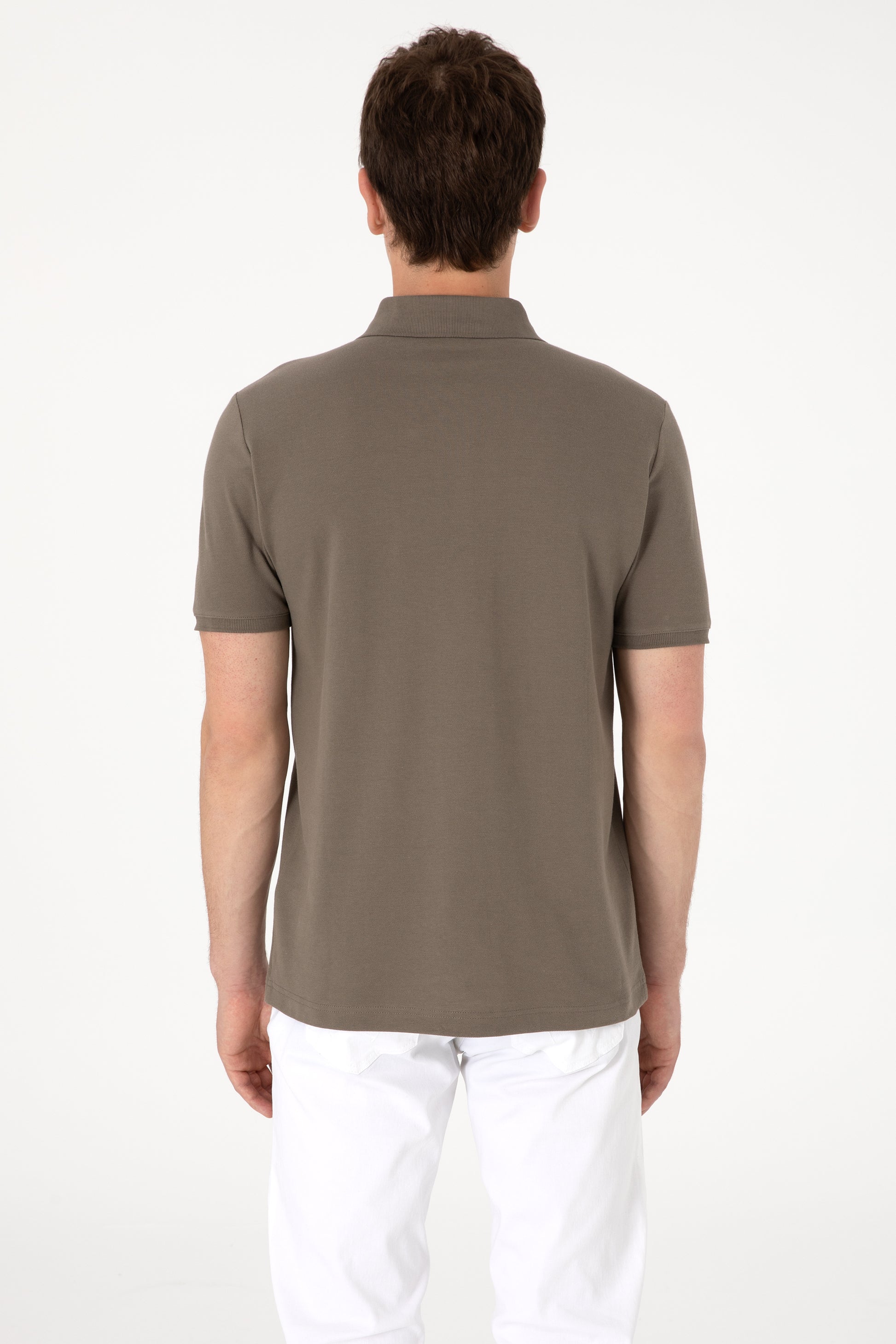 Men's Regular Fit Polo Neck Mink T-Shirt