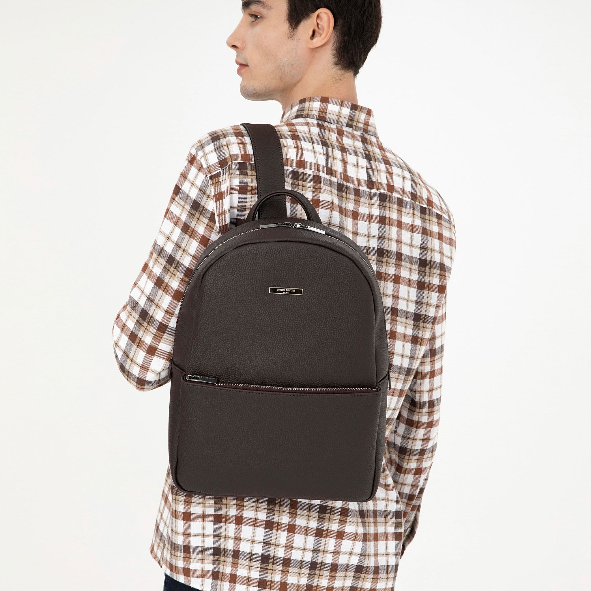 Men's Brown Leather Backpack