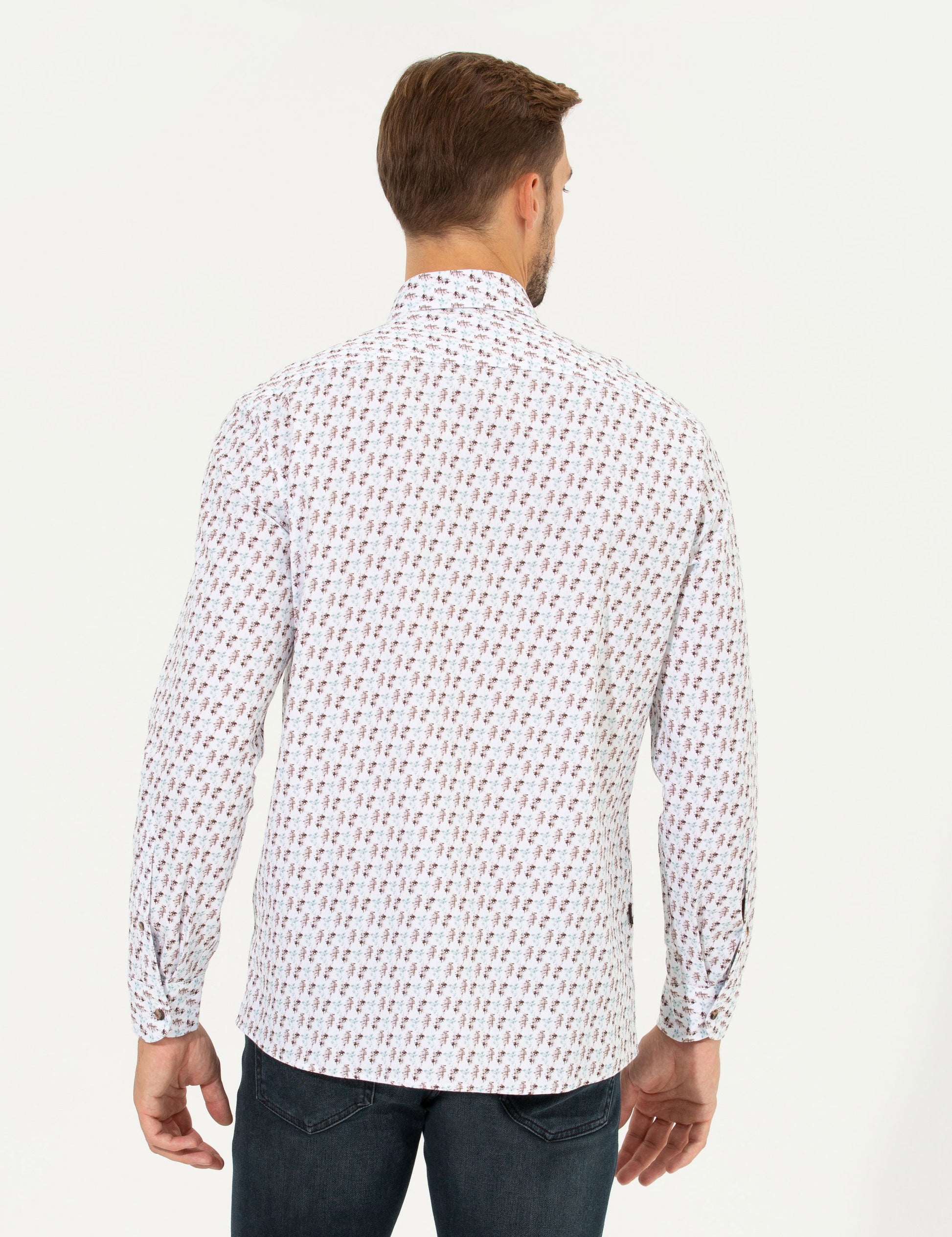 White Regular Fit Long Sleeve Shirt