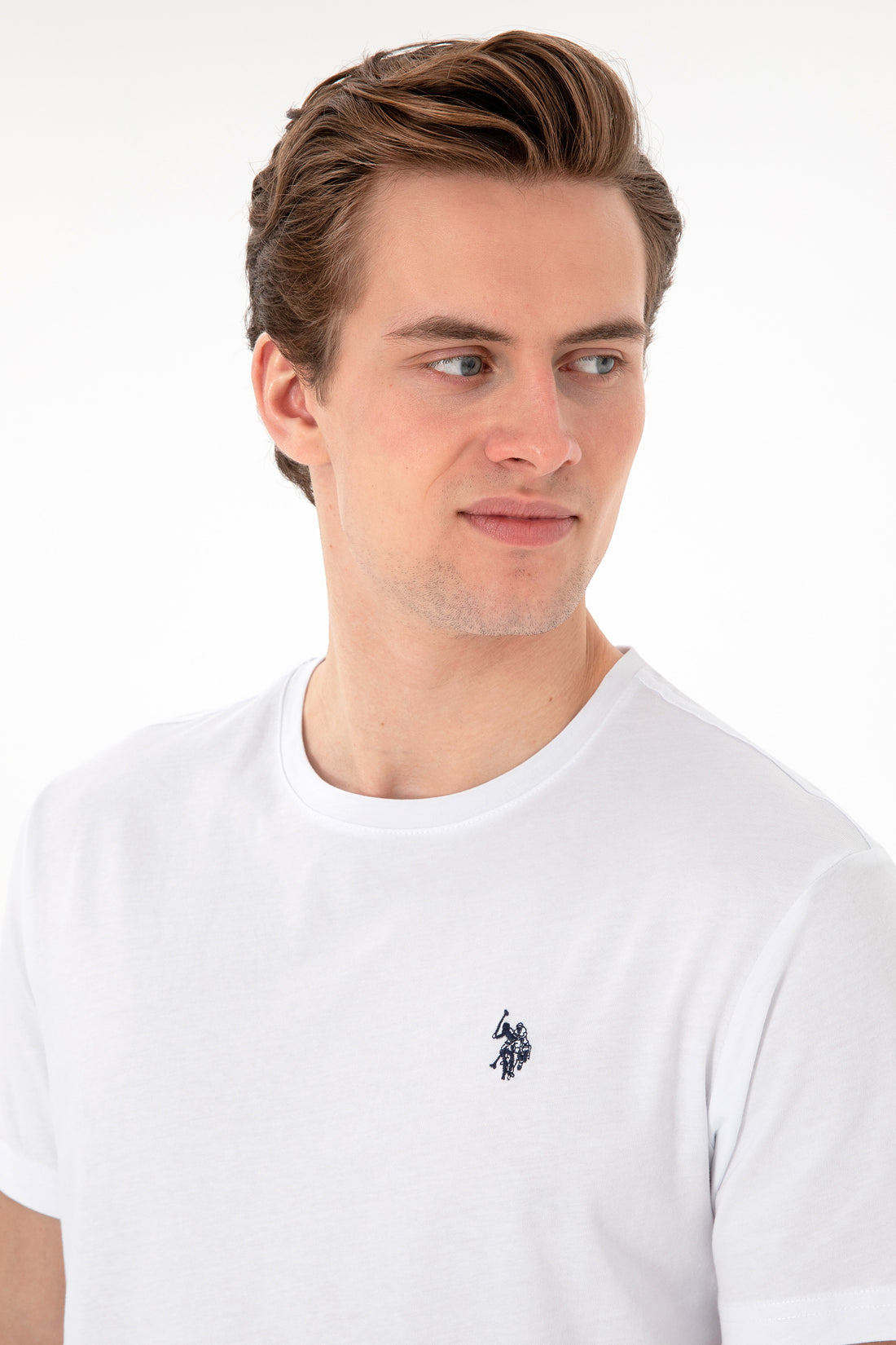Men's Regular Fit Crew Neck White Basic T-Shirt
