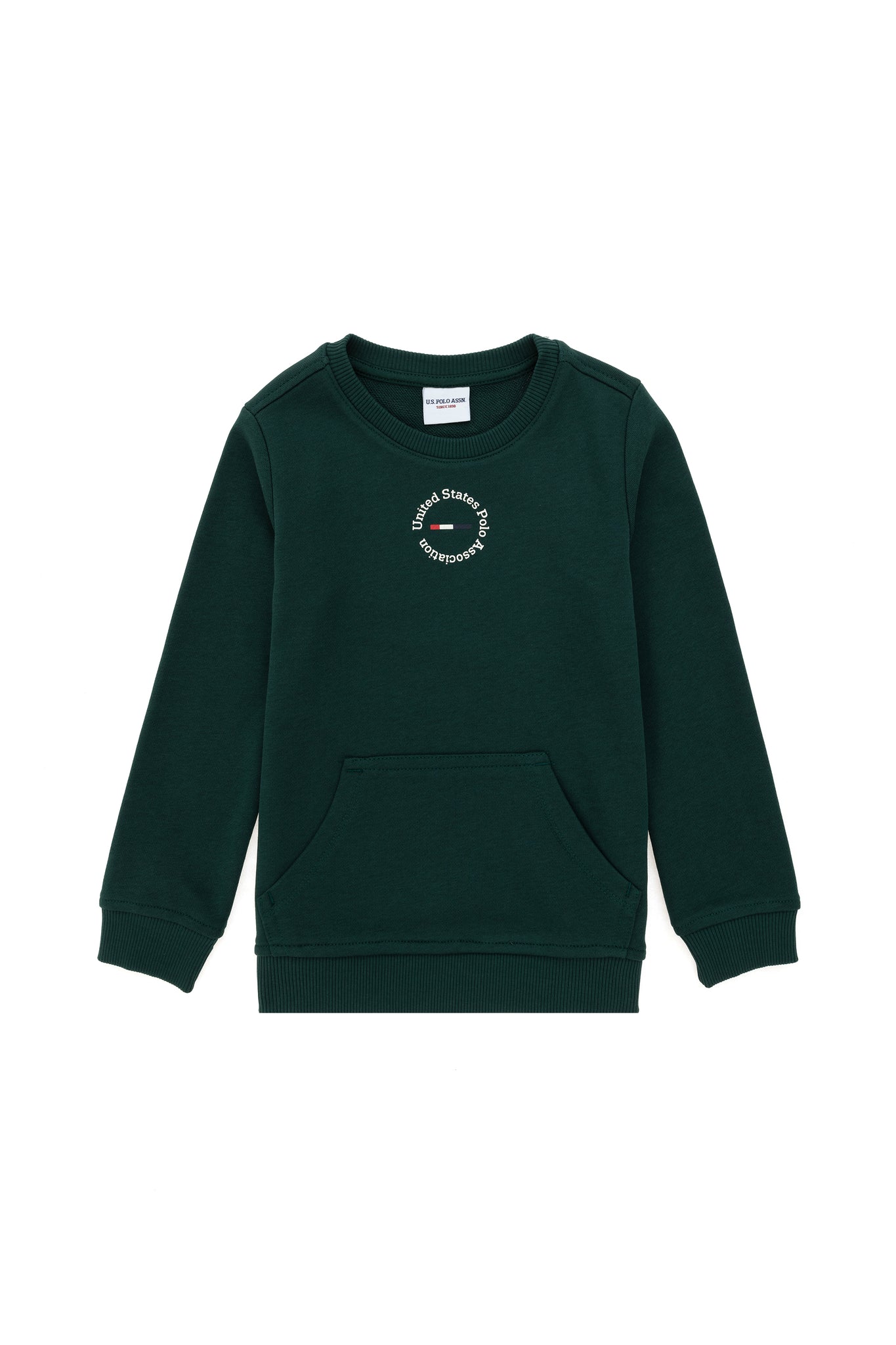 Boy's Dark Green Basic Sweatshirt