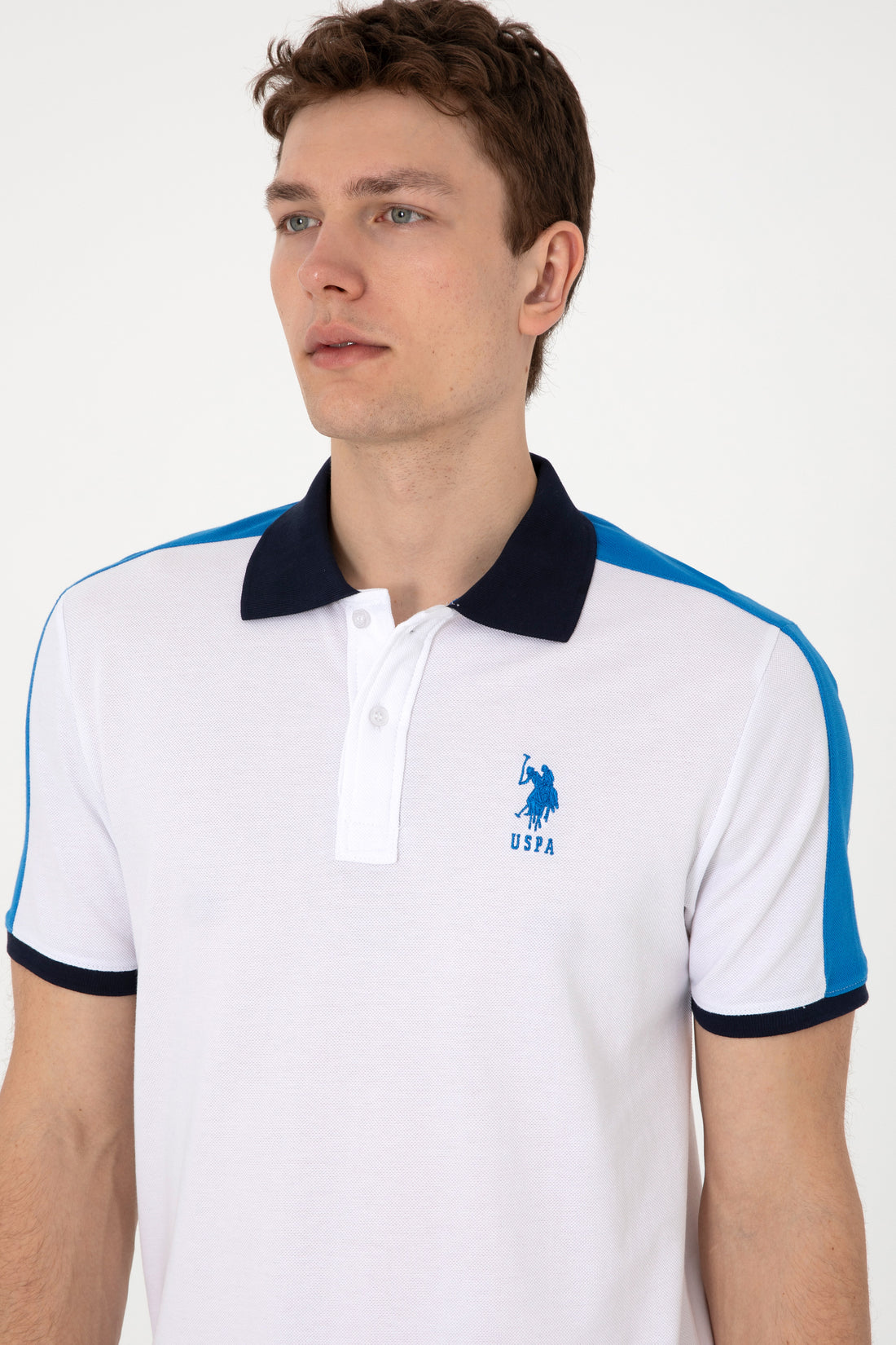 Men's Regular Fit Polo Neck White T-Shirt