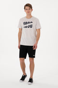 Men's Regular Fit Crew Neck Light Grey T-Shirt