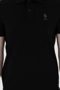 Men's Slim Fit Polo Neck Black Basic T-Shirt