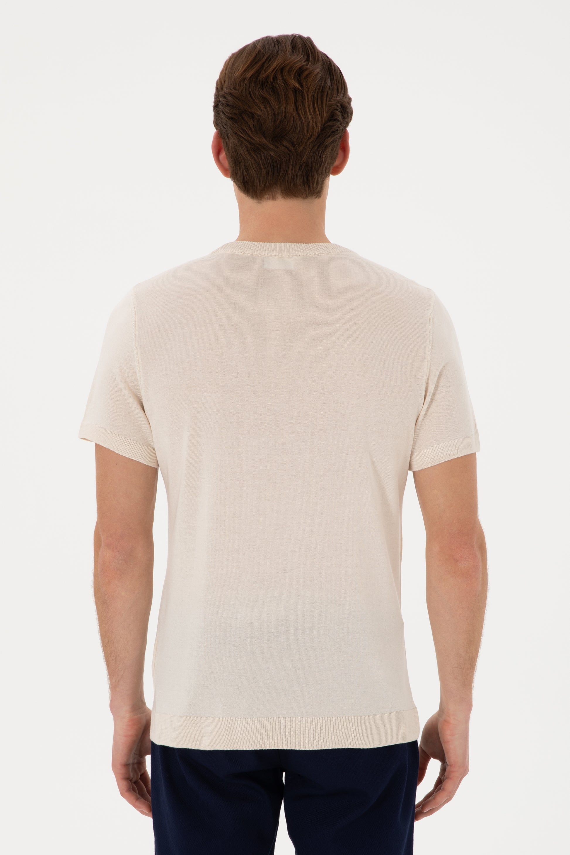 Men's Slim Fit Crew Neck Stone T-Shirt