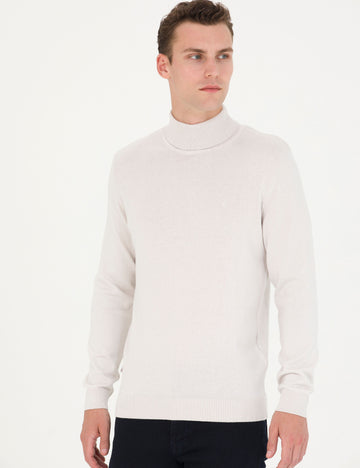 Stone Slim Fit Turtleneck Basic Knitwear Sweater