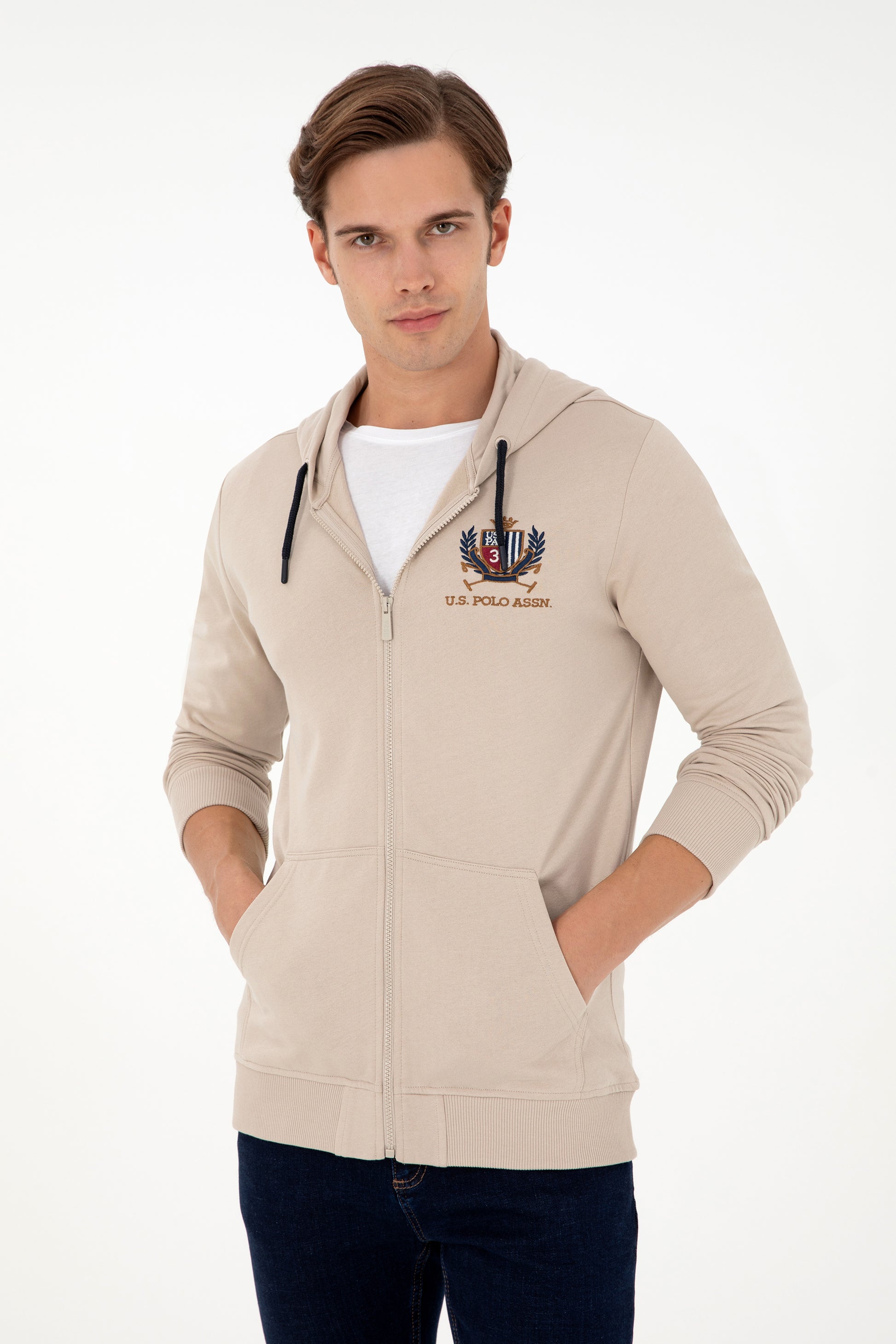 Men's Stone Knitted Cardigan