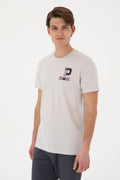 Men's Regular Fit Crew Neck Light Grey T-Shirt
