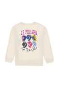 Girls' Cream Crew Neck Sweatshirt