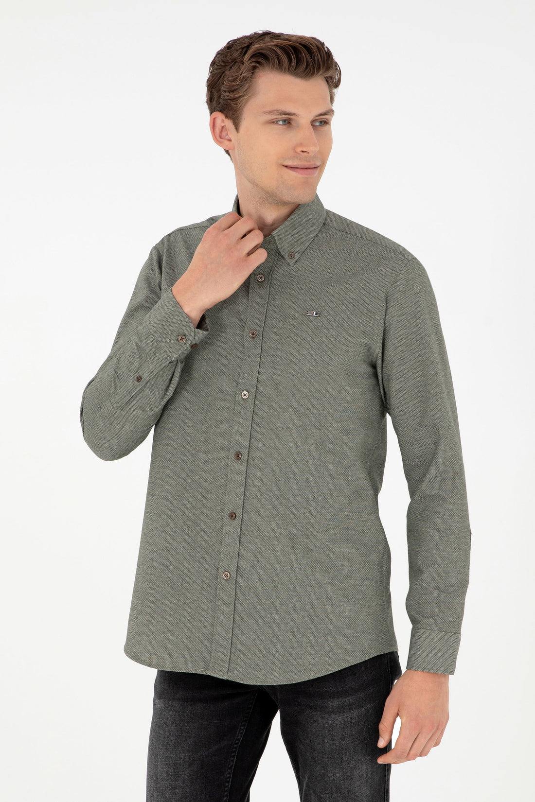 Men's Khaki Long Sleeve Shirt