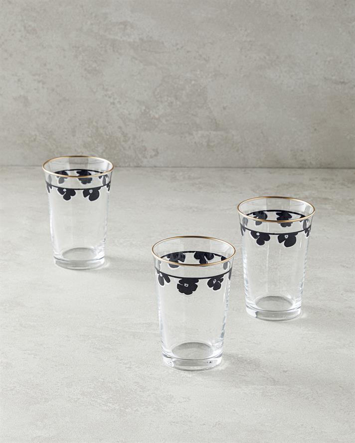 Bohemian 3 Pack Glass Soft Drink Glass 290 Ml Black