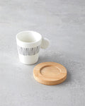 Bona Stoneware 6 Pieces 3 Person Coffee Cup Set 70 ml Black-White-Beige