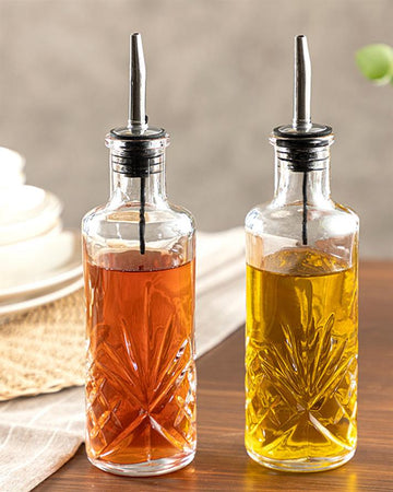 Bony Glass 2 pcs Oil Dish - Vinegar Holder 18 cm Transparent