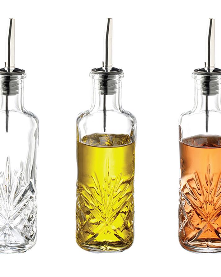 Bony Glass 2 pcs Oil Dish - Vinegar Holder 18 cm Transparent