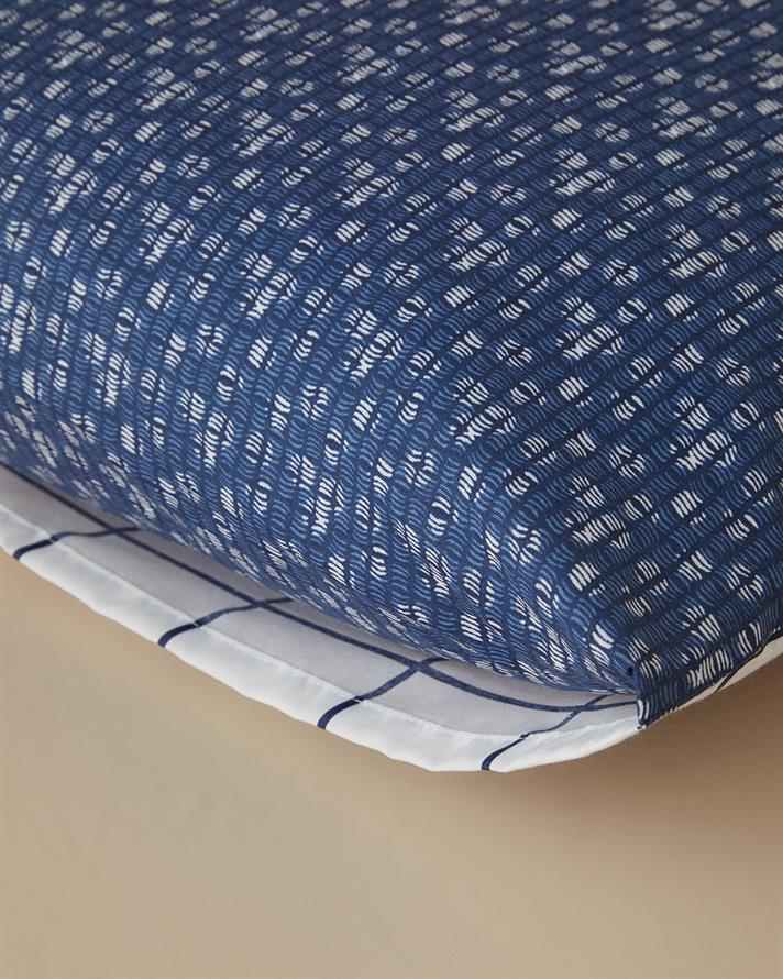 Border Check 2-Pack Pillowcase Navy