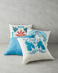 Brims Polyester Cushion Cover Oil Blue