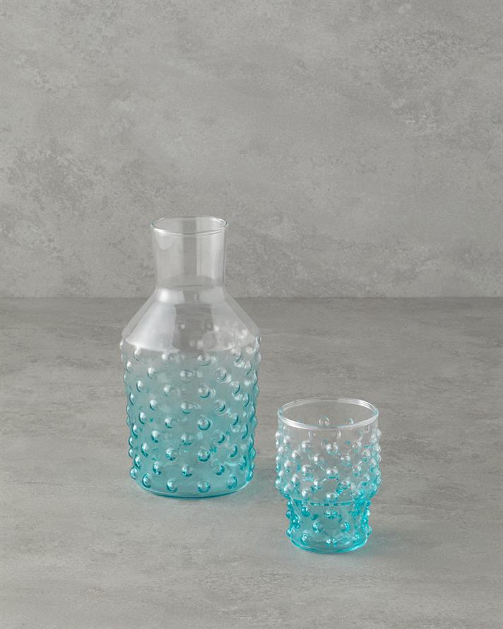 Bubbles Glass Bedside Pitcher 1150 ml Blue