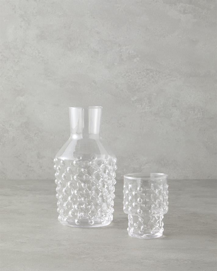 Bubbles Glass Bedside Pitcher Transparent
