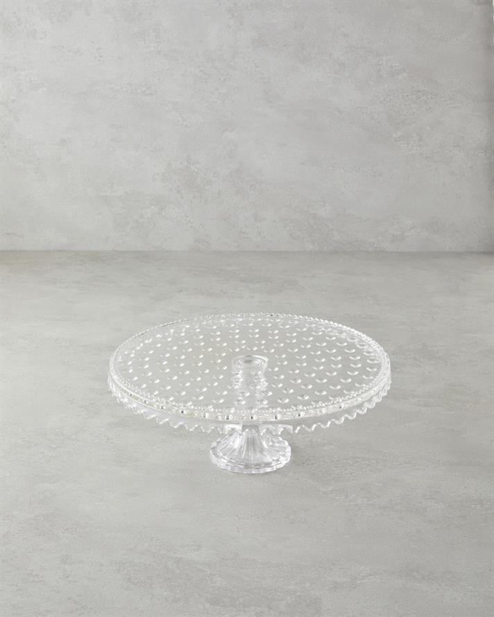 Bubbles Glass Cake Stand Transparent