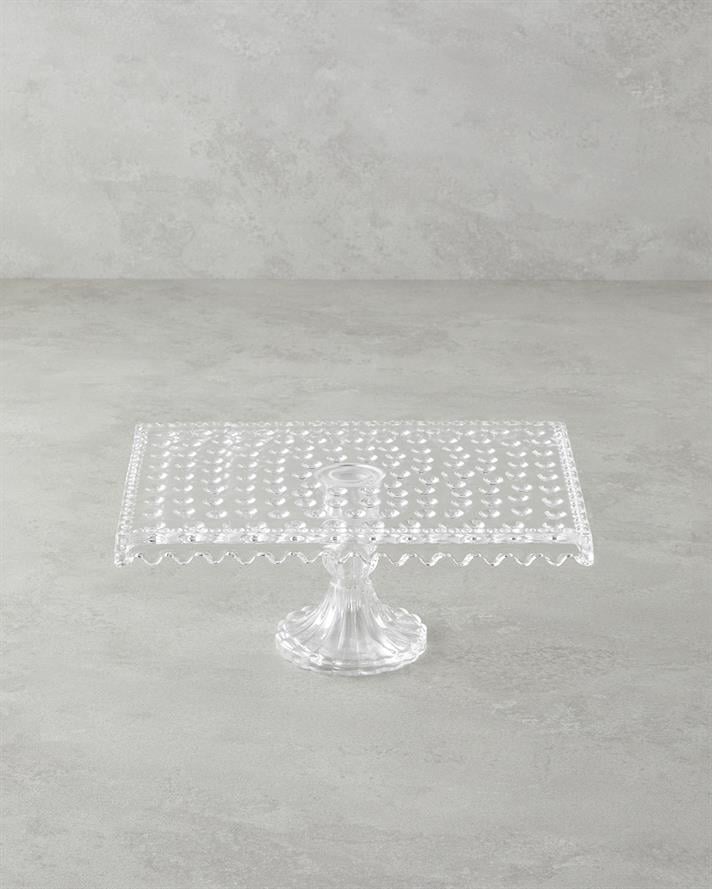 Bubbles Glass Cake Stand Transparent