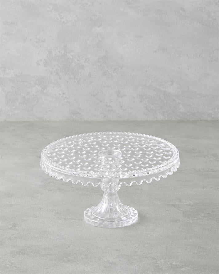 Bubbles Glass Cake Stand Transparent