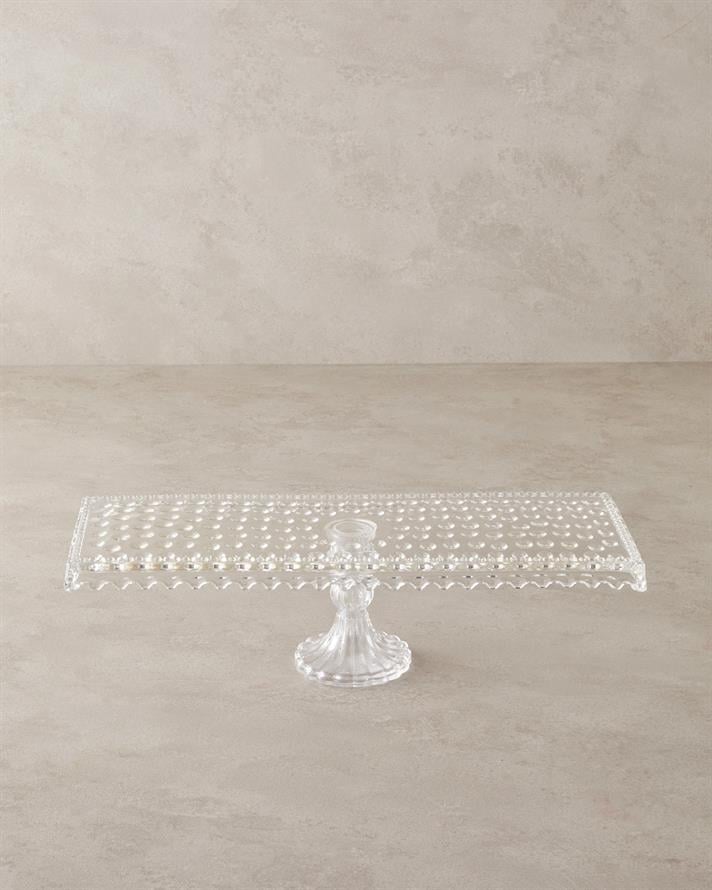 Bubbles Glass Cake Stand Transparent