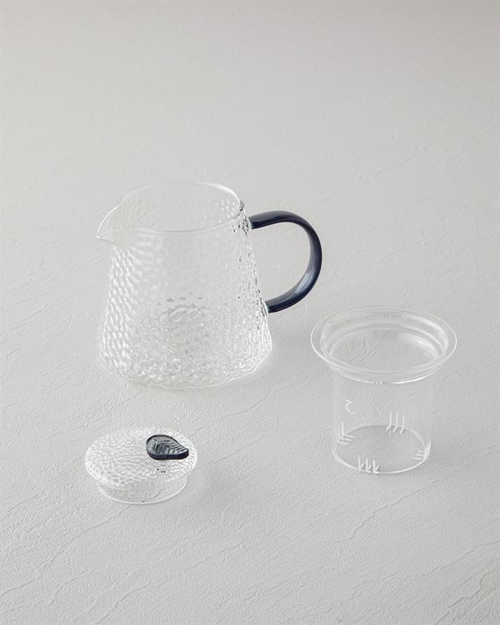 Bubbly Glass Teapot 500 ml Smoked