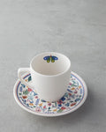 Butterfly Ceramic 4 Pieces 2 Seater Coffee Cup Set 110 ml Blue