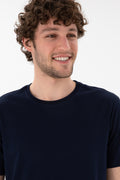 Men's Regular Fit Crew Neck Navy Basic T-Shirt