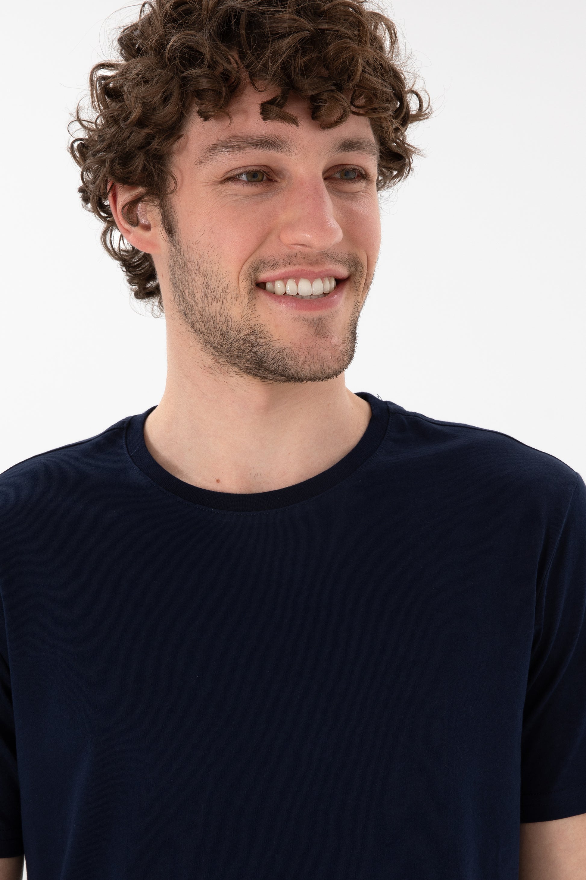 Men's Regular Fit Crew Neck Navy Basic T-Shirt