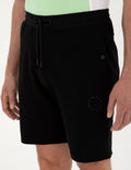 Black Regular Fit Knitted Shorts