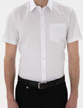 White Regular Fit Short Sleeve Basic Shirt with Pockets