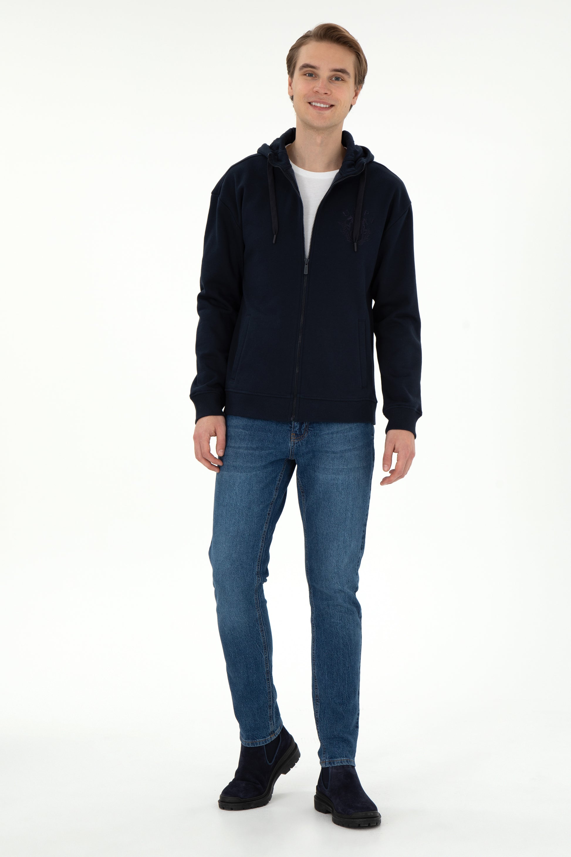 Men's Navy Blue Knitted Cardigan