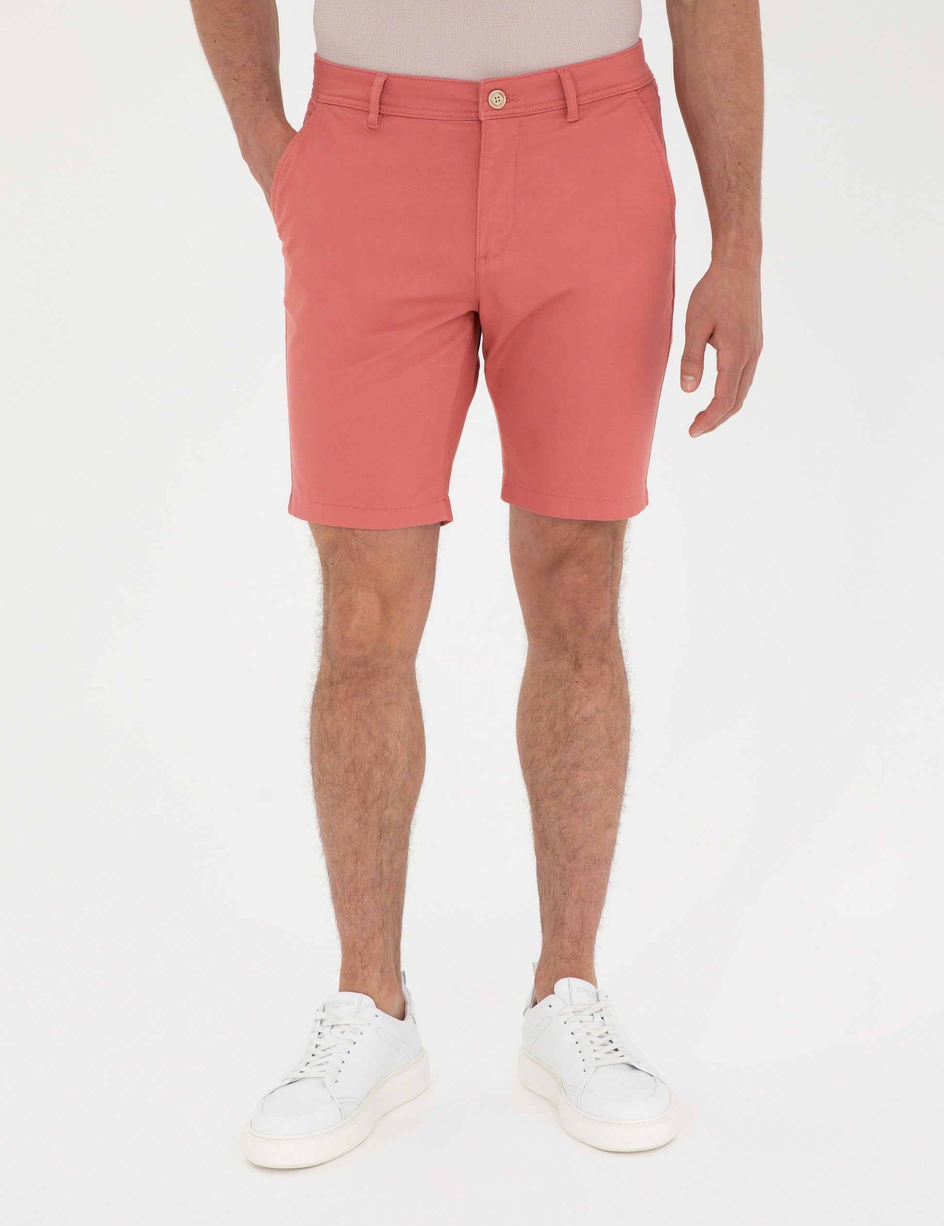 Pink Slim Fit Woven Shorts