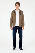 Men's Khaki Knitted Cardigan