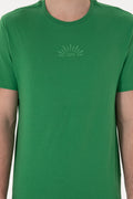 Men's Regular Fit Crew Neck Green T-shirt
