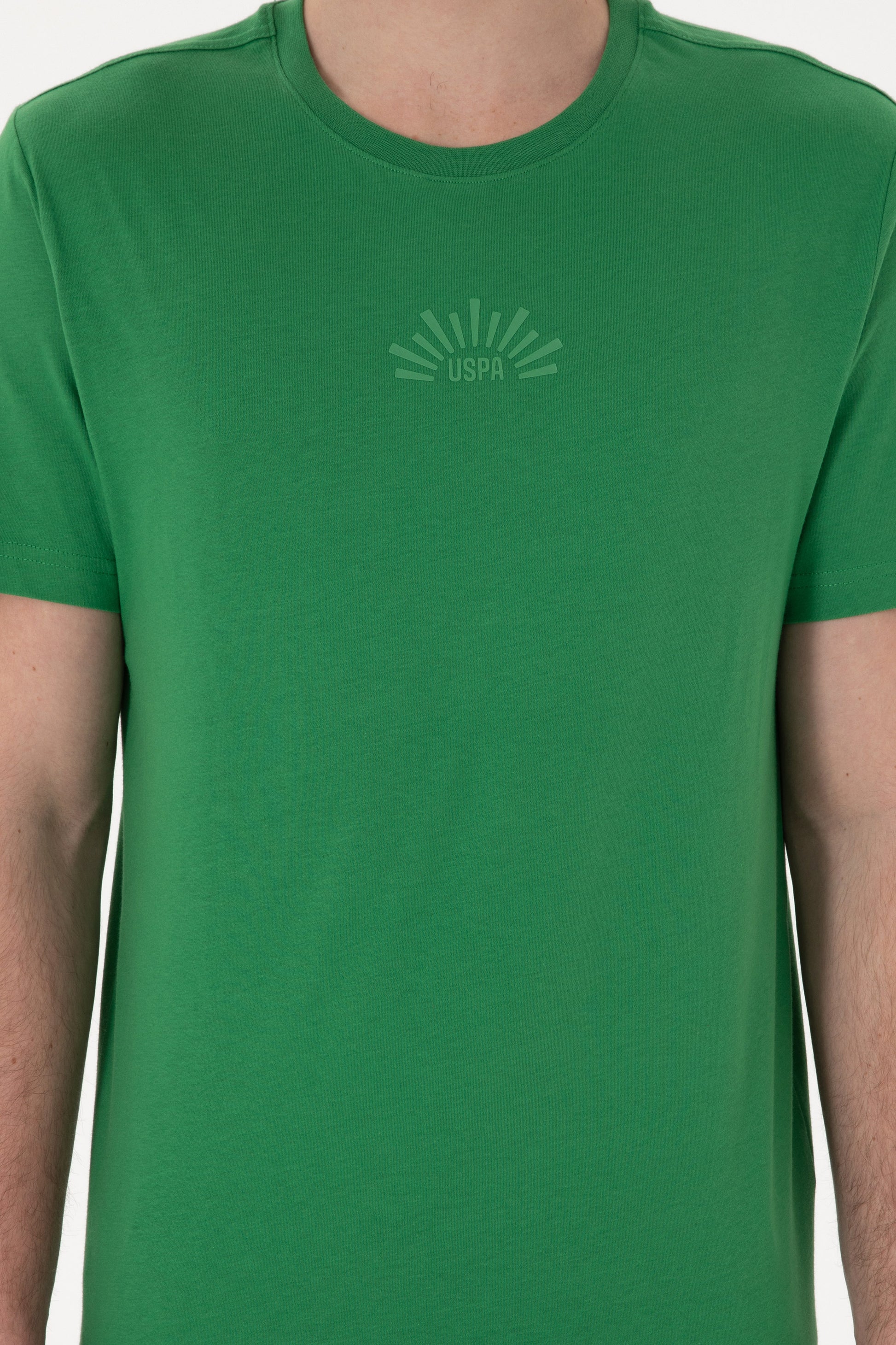 Men's Regular Fit Crew Neck Green T-shirt