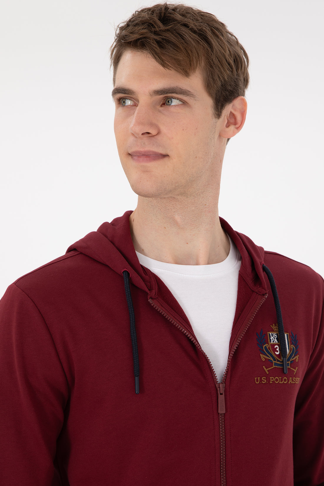 Men's Burgundy Knitted Cardigan