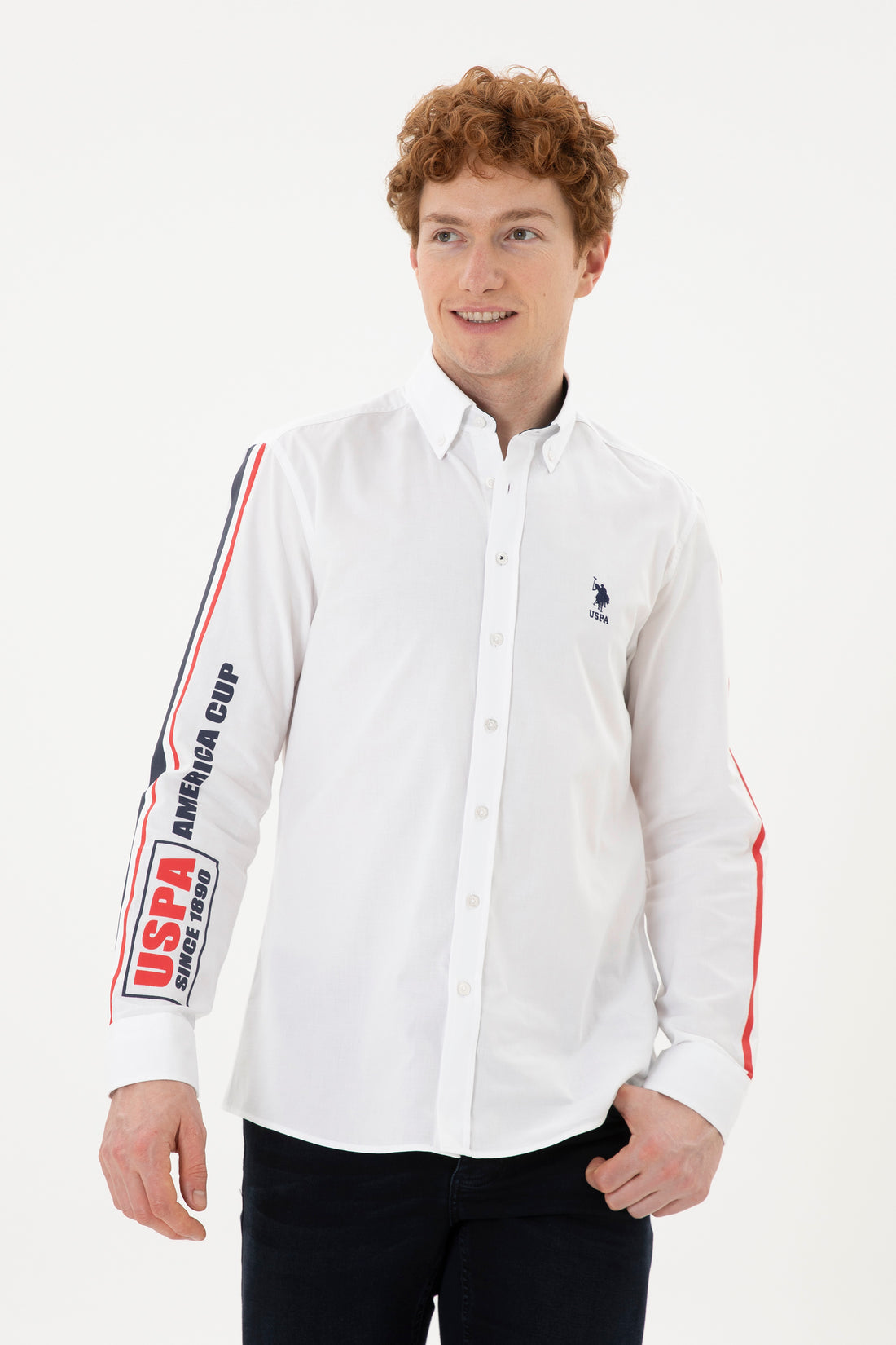 Men's White Long Sleeve Shirt