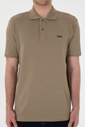 Men's Regular Fit Polo Neck Khaki Basic T-Shirt