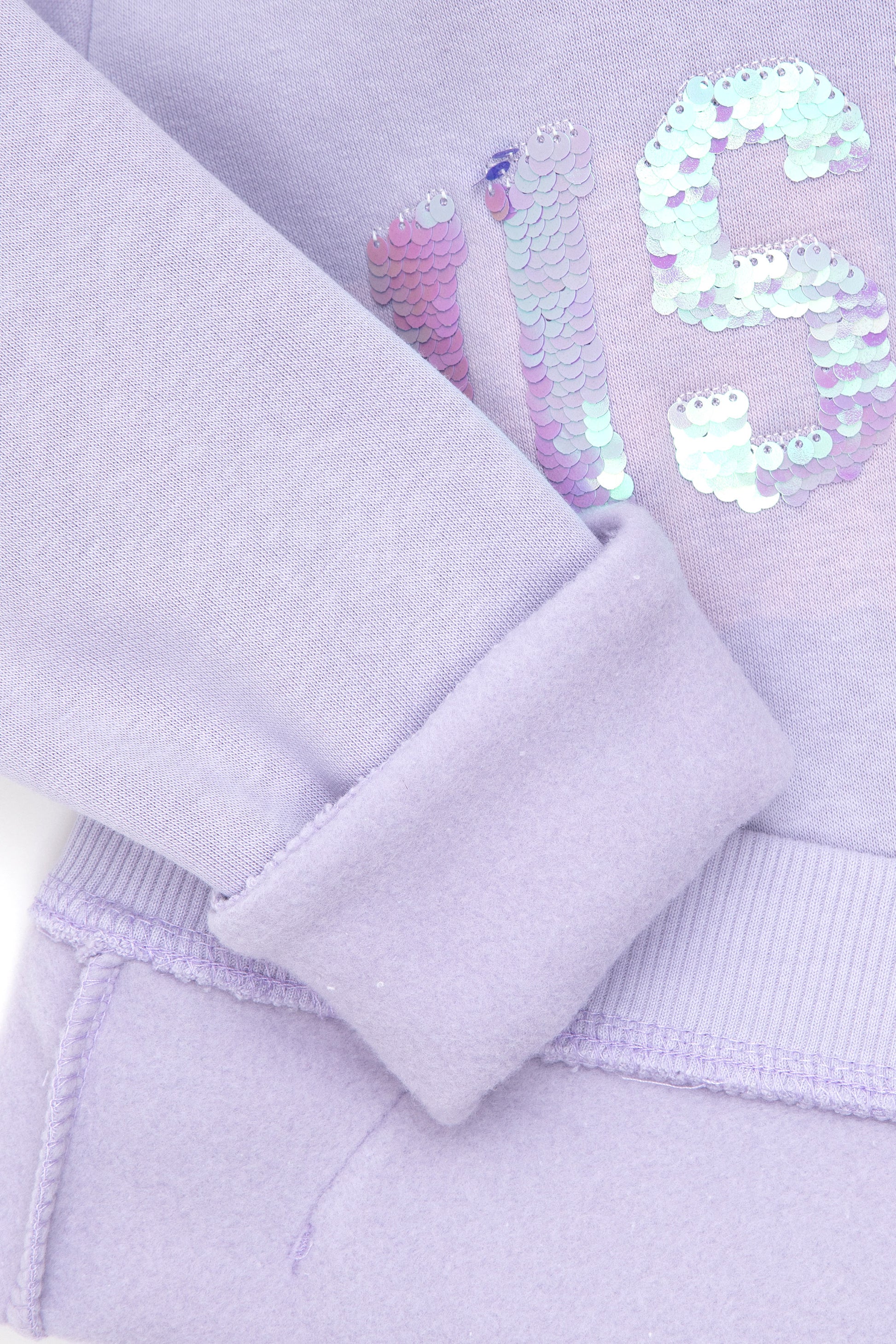 Girls' Lilac Hooded Basic Sweatshirt
