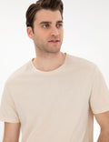 Beige Slim Fit Basic T-Shirt